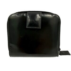 Authentic Vintage Prada Black Nero Patent Leather Compact Wallet - With COA